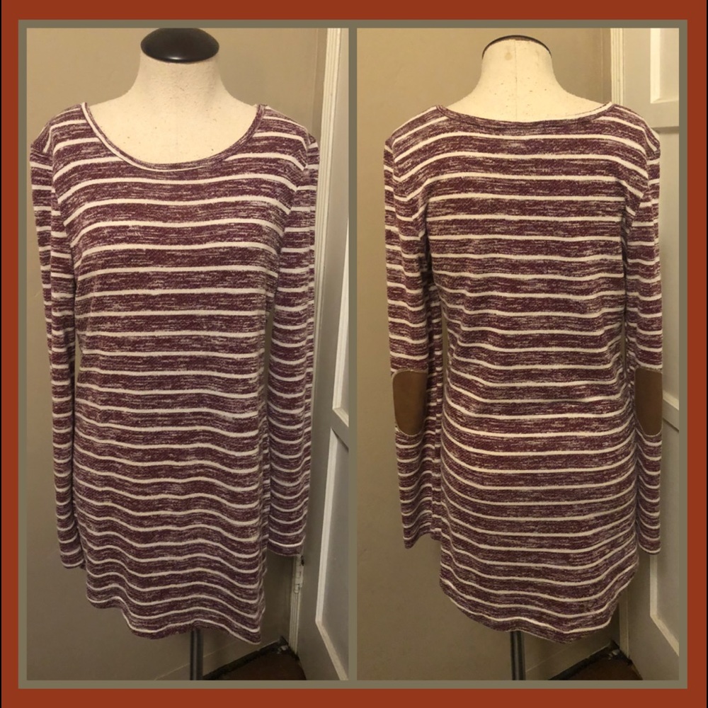 Clover Stitched - Burgundy Tunic Long Sleeve